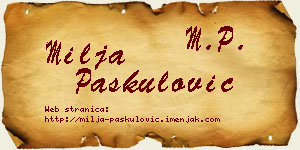Milja Paskulović vizit kartica